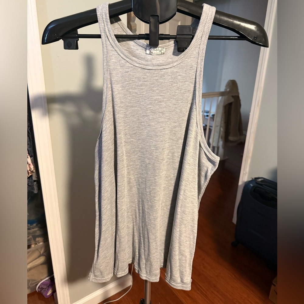 Free people grey flowy beach tank top medium